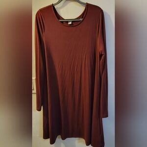 Womens Old Navy Burgundy Long Sleeve Dtess